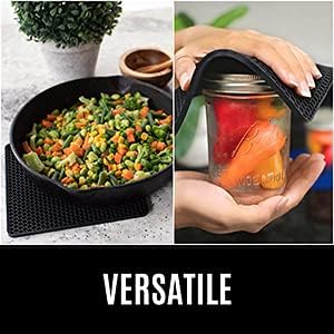 BPA-Free Soft Silicone 4 Piece Oven Mitts & Trivets Set - Ultra Heat