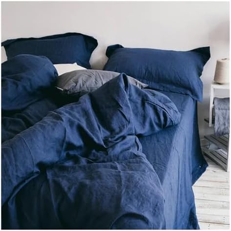 UOIO 100% Linen Duvet Cover with Button Closure Soft Breathable Quilt