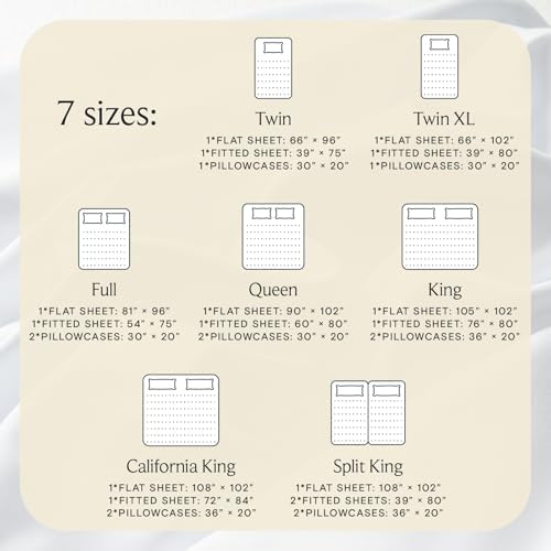 Twin XL Sheets Set, Cooling & Soft Deep Pocket Bed Sheets, 3PC
