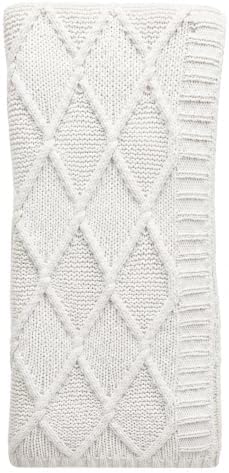 Thomasville Cable Knit Throw Blanket, 50"x70", Soft Textured Diamond