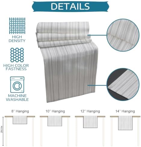 Modern Light Gray Lines Table Runner and Placemats Set of 4 Vintage