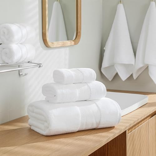 Simple&Opulence Premium 100% Cotton Towel Set 6 Piece,Soft Absorbent
