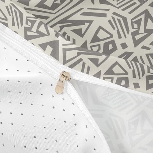 Erosebridal Light Gray Geometric Teens Duvet Cover 3 Piece Bohemian