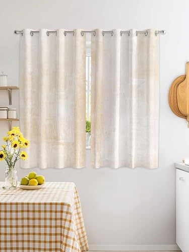 Curtains for Living Room 84 Inches Length Cream Abstract Mottled