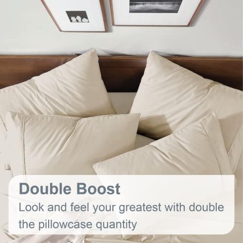 Swift Home Full 6 Piece Sheet Set, Ultra-Soft, Cream
