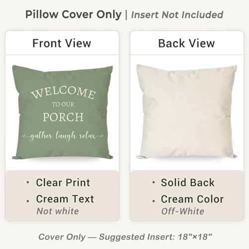 PANDICORN Outdoor Decorative Throw Pillow Covers 18x18 Set of 2, Sage