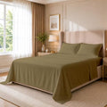 Cottingon 4 Piece Full Sheets Fits 16" Deep, Egyptian Cotton, Taupe