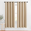 NICETOWN Blackout Biscotti Beige Curtains for Renter, 2 Panels,W52xL72