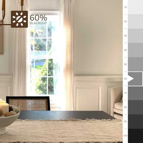 TWOPAGES Sand Beige Linen Pinch Pleated Light Filtering Curtain