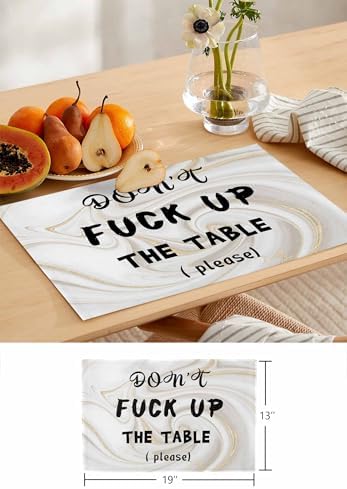 Don't Up The Table Table Runner and Placemats Set of 4 Cotton Linen