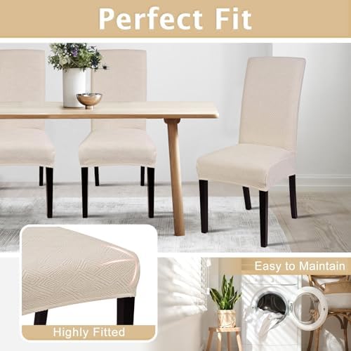 SearchI Jacquard Dining Room Chair Covers Set of 4, Stretch Kitchen