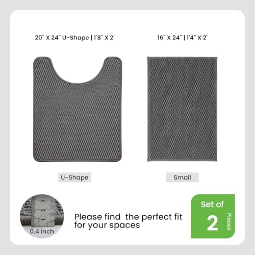 TYUU Bath Mat Set 2 Piece, Bathroom Rugs Non Slip Washable & Toilet