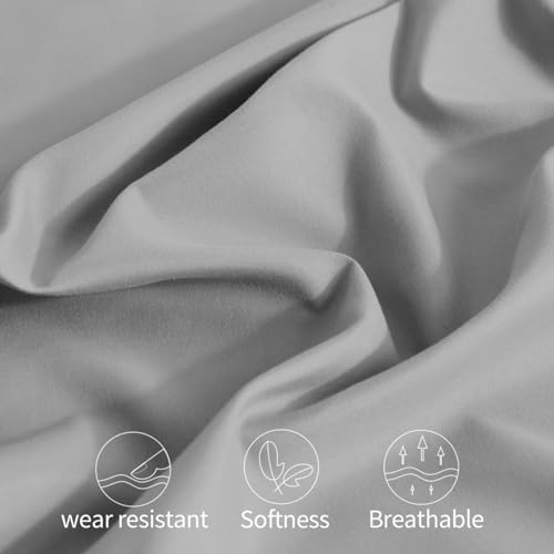 Horbaunal Microfiber Pillowcases Standard Size, Light Grey, 2 Pack