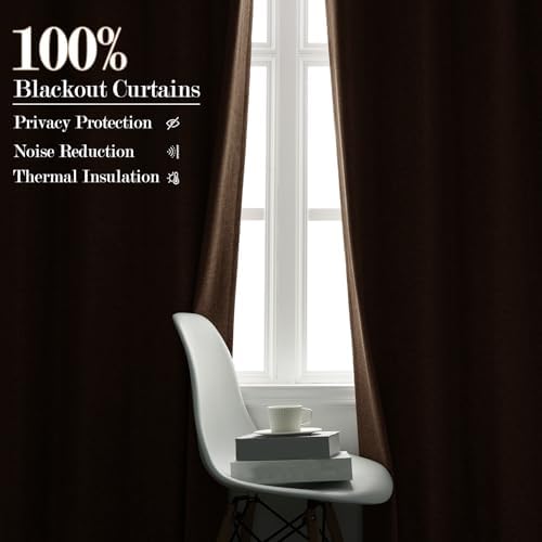 84" x 84" Taupe Linen Blend Blackout ains 100% Light Blocking Back Tab