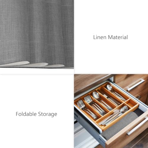 Dark Grey Linen Placemats Set of 6 Farmhouse Pure Color Country Farm