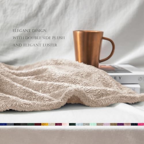 Exclusivo Mezcla Fuzzy Plush Fleece Bed Blanket King Size, Camel
