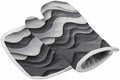 Quilted Cotton Terry Cloth Oven Mitt, Pot Holder White Grey Water