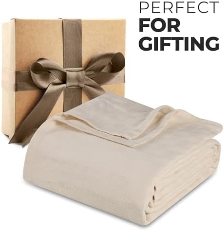 BLUENILEMILLS Cotton Blanket, Ideal for; Picnic, Beach, Traveling or