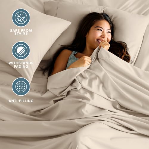 Bare Home Twin XL Sheet Set - 1800 Ultra-Soft (Twin XL, Sand)