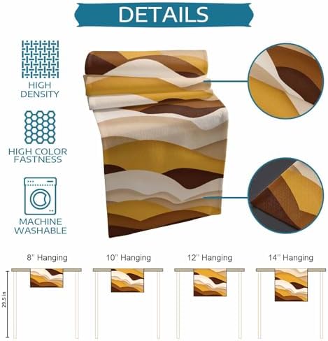 Gradient Brown Table Mats Set of 6 With Table Runner 90 Inches Long