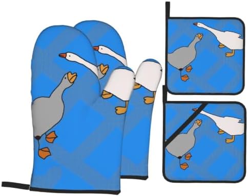 Gray Goose Oven Mitts and Pot Holders Set of 4