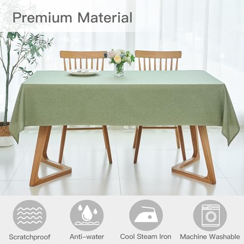 maxmill Rectangle Linen Textured Tablecloth Waterproof Spillproof