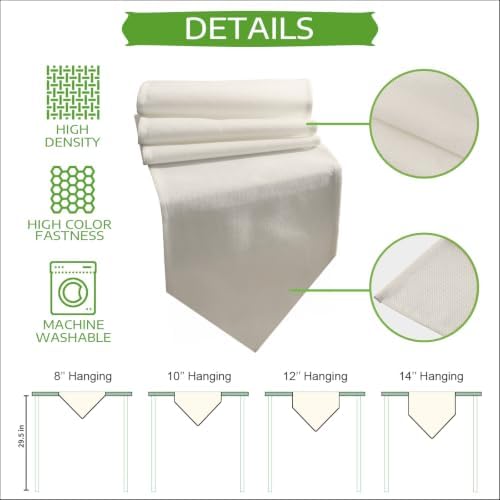 Beige Table Runner 108 inches Long Cream Solid Color Background