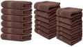 White Classic 6 Luxury Brown Hand Towels 16 x 30 and 12 Luxury
