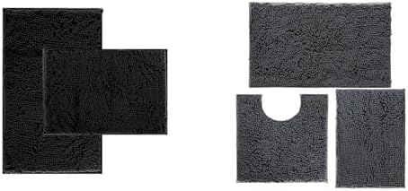 Bathroom Rugs Set 5 Piece Thick Chenille Bath Mats