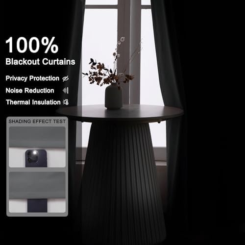 Fcosie Rock Grey Extra Long Velvet 100% Blackout Curtains 120 Inches