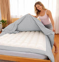 3 Sided Zipper Duvet Cover Set Microfiber 3PCS Twin Size Silver Grey