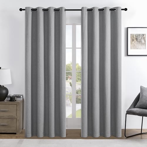 Joydeco 100% Blackout Curtains 120 Inches Long 2 Panels Set, Thermal