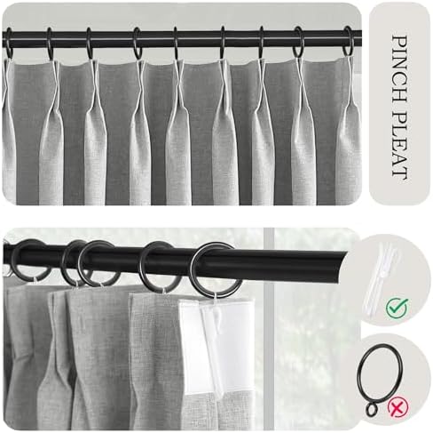 Pinch Pleated Room Darkening Linen Curtains, 84W x 108L, 1 Panel