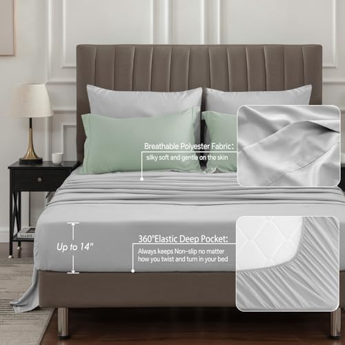 BEDELITE Cal King Comforter Set 7 Pieces, Sage Green Bed in A Bag