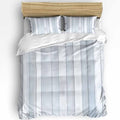 Duvet Cover Set Queen, Grey White Wood Grain 3 Piece Bedding Set