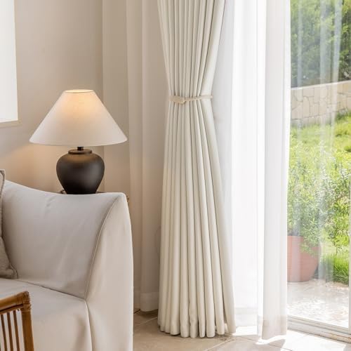 ENJOYBRIDAL Cream 84 Inch Curtains for Living Room Boho Drapes Room