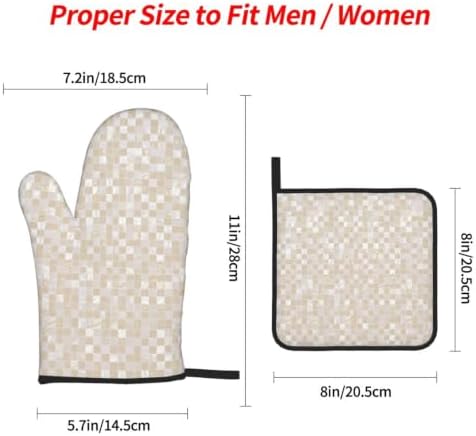 Mother of Pearl, Beige Light1 Heat Resistant Oven Mitts and Pot