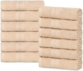 SUPERIOR Eco-Friendly Cotton 12-Piece Face Towel/Washcloth Set, Small