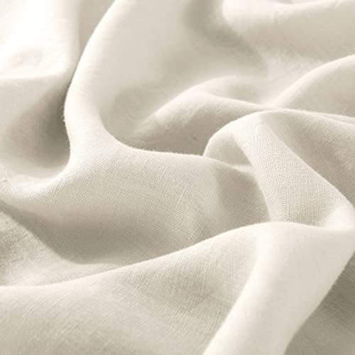 meadow park 100% Stone Washed Linen Duvet Cover Set 3 Pieces, King