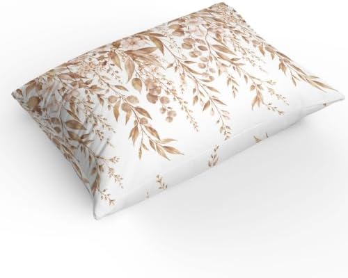 Duvet Cover King Size, Brown Eucalyptus Leaves 3-Piece Bedding