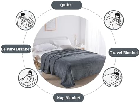 Solid Flannel Fleece Blanket,Plush Throw Fuzzy Lightweight Microfiber