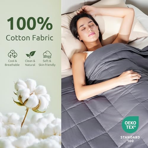 Sivio Cotton Weighted Blanket for Adults, King Size 80"x87" 25 lbs
