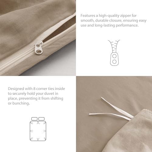 HeimenAogo Egyptian Cotton Duvet Cover Set Full, Ultra Soft and