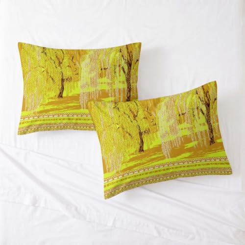 King Duvet Cover Set Autumn Scenery Forest Trees Printed Duvet Cover