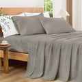 Andency Solid Dark Grey King Size Cotton Sateen Sheets Set Soft
