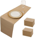 12 Pack Burlap Table Runners 12x108 Inch - Natural Jute Rustic