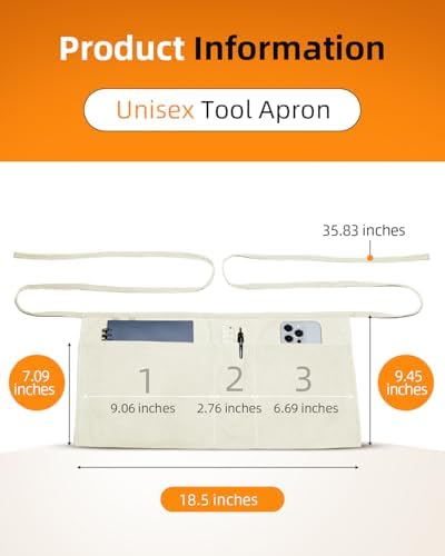 Canvas Work Waist Apron with 3 Pocket