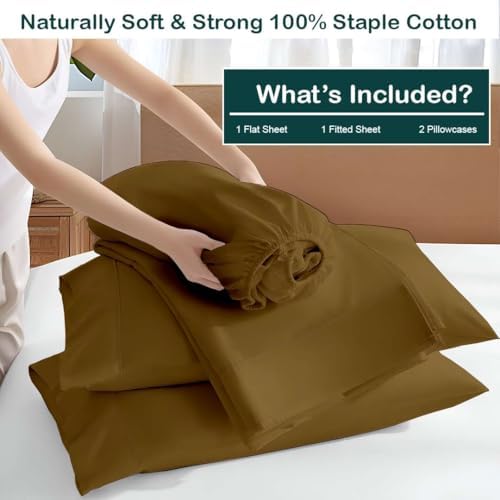 NON Sticky cotton Premium 4 Piece Egyptian Cotton Fitted Twin XL Sheet