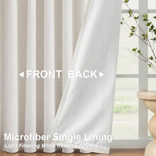 Vision Home Natural Pinch Pleated Light Filtering Curtains 63 inch