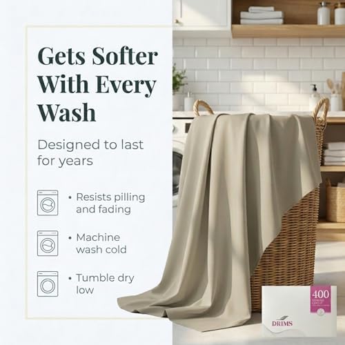 DRIMS 400 Thread Count 100% Egyptian Cotton Twin Sheets Set, Extra